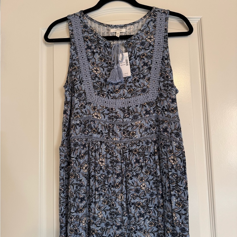 Maurices Blue Floral Tank Top